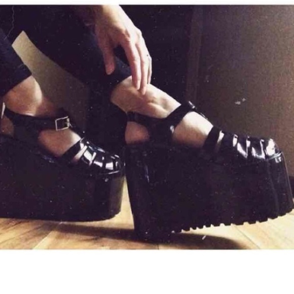 Unif black jelly platform shoes size 9